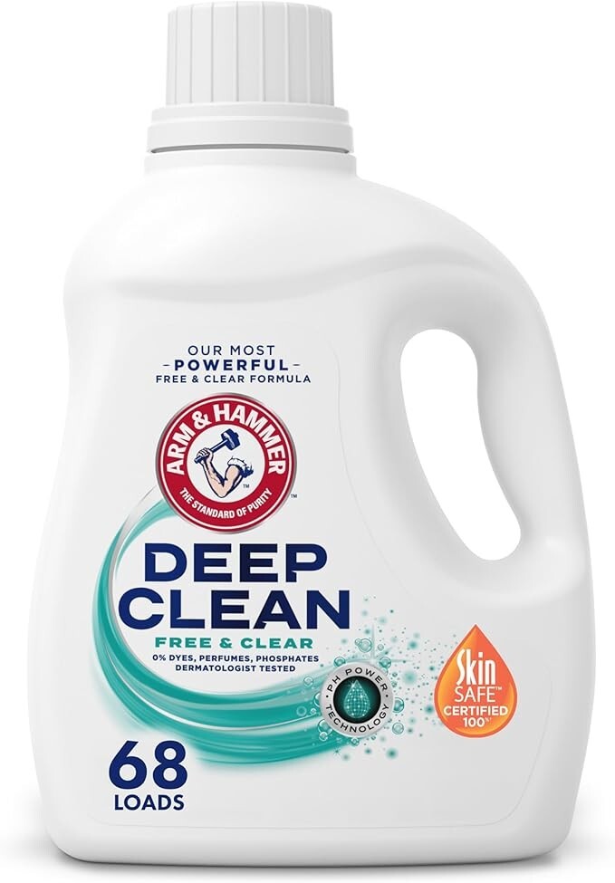 ARM & HAMMER Deep Clean Free & Clear Liquid Laundry Detergent Free of Dyes,