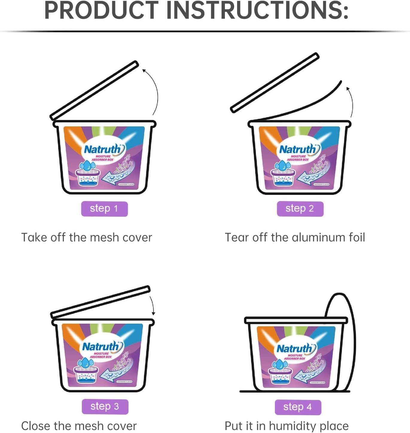 Moisture Absorbers With Lavender Scent,12.5OZ*6-Pack Portable Closet Dehumidi…