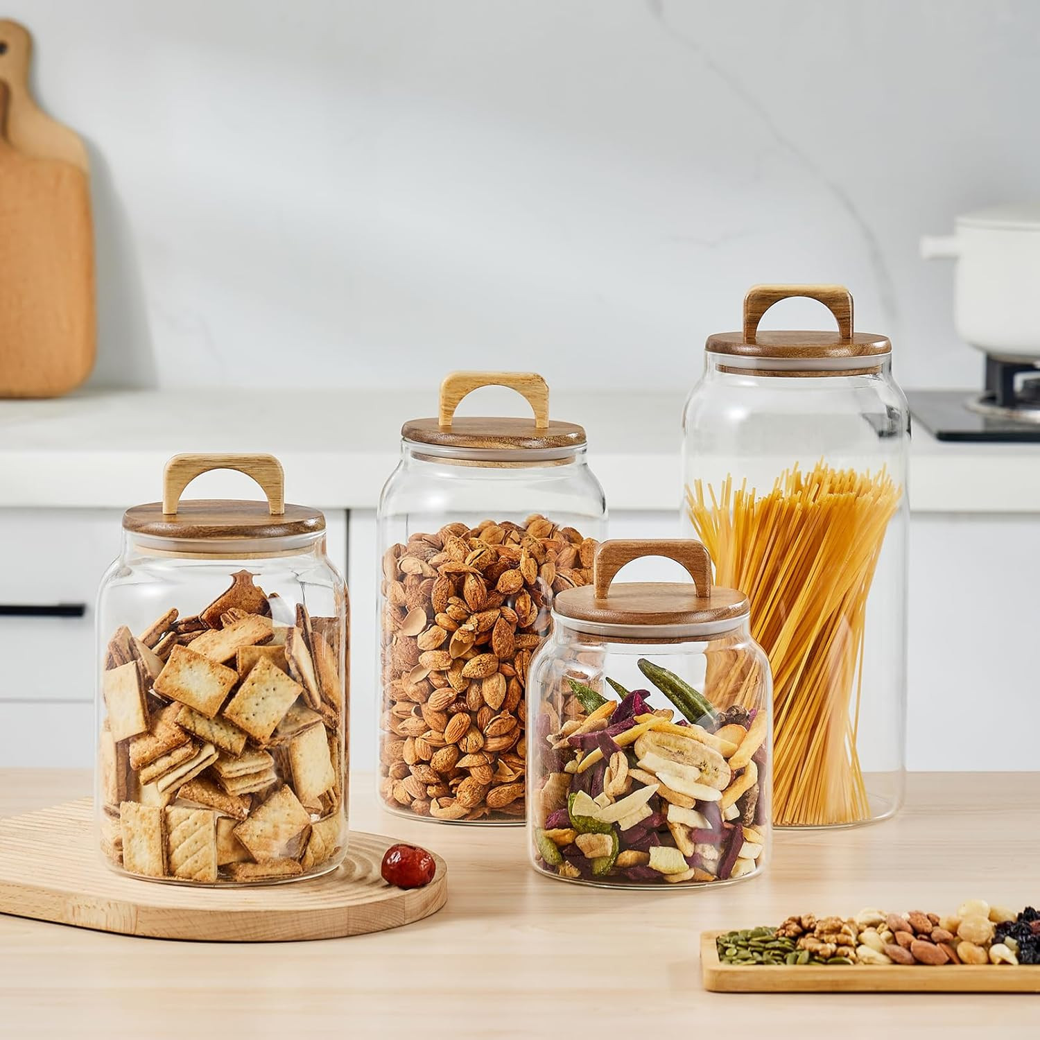Glass Jars for Laundry Room Organization, Half-Gallon Laundry Pods Container, Gl