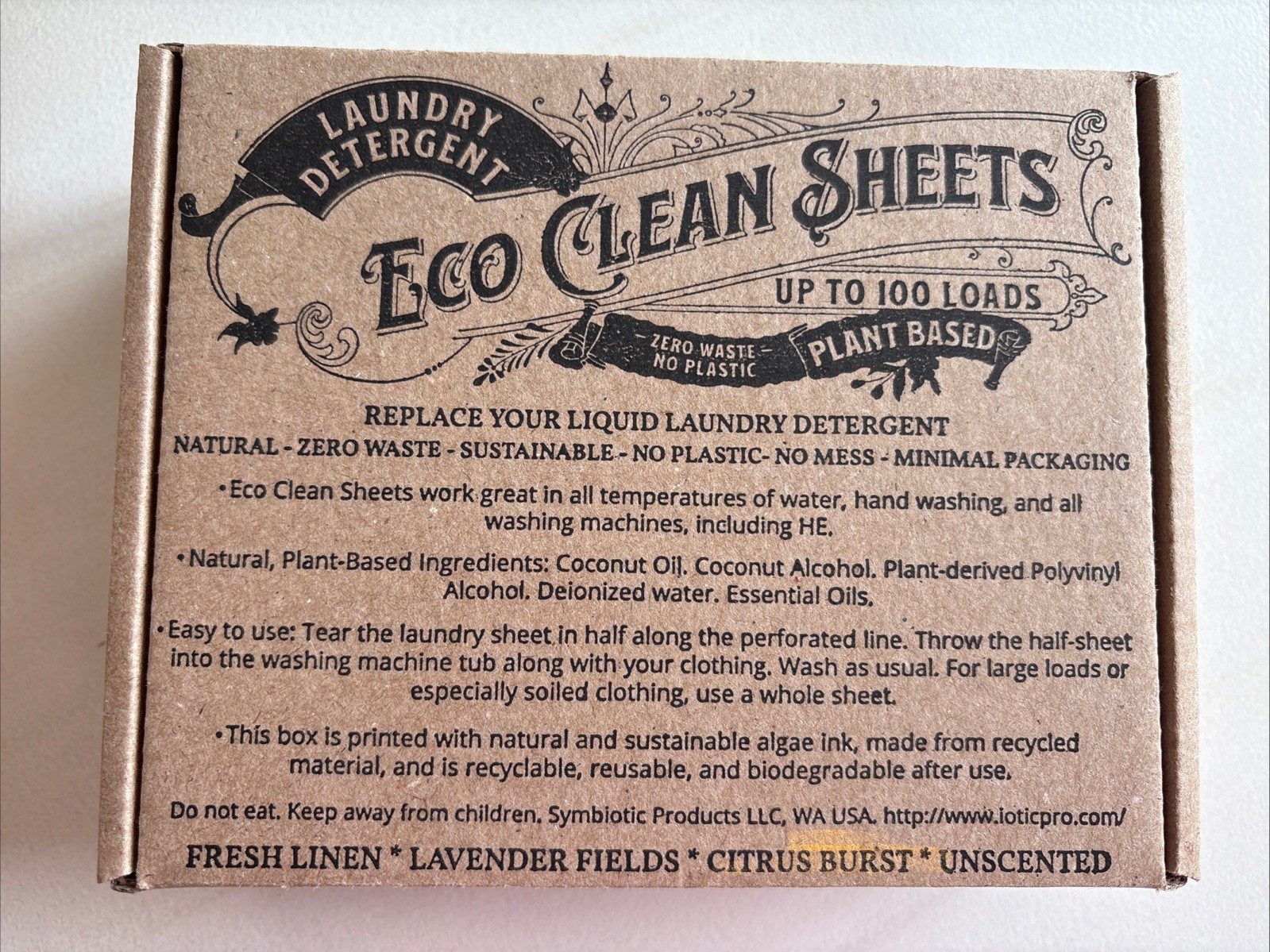 Eco Clean Laundry Sheets 50 Pack = 100 Loads | Zero Waste Plastic-Free Detergent