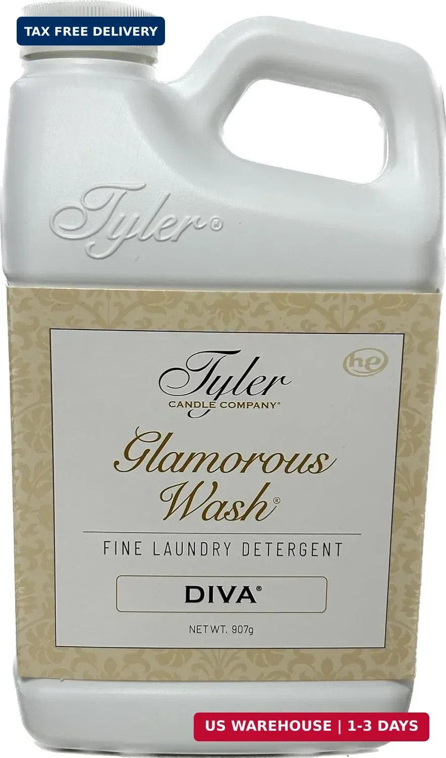 Tyler Glam Wash Laundry Detergent, Diva 907g, Liquid, 32 FL Oz (0.95L) HE Safe