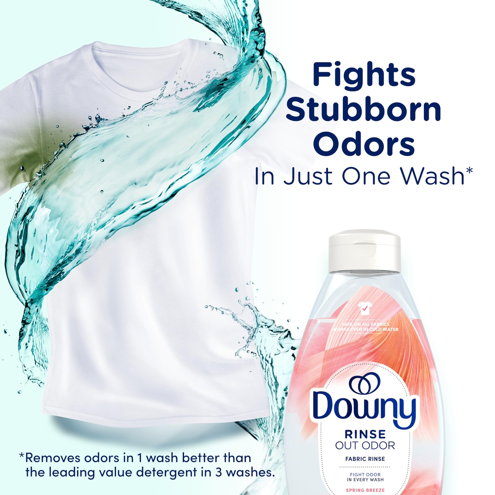 Rinse Laundry Odor Remover, Spring Breeze Scent, 48 FL OZ, Fabric Softener an…