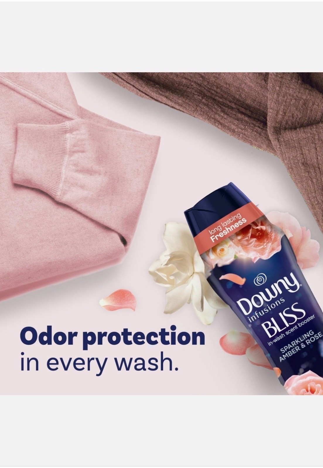 Downy Infusions Bliss SPARKLING AMBER & ROSE In-Wash Booster Beads 24 oz.