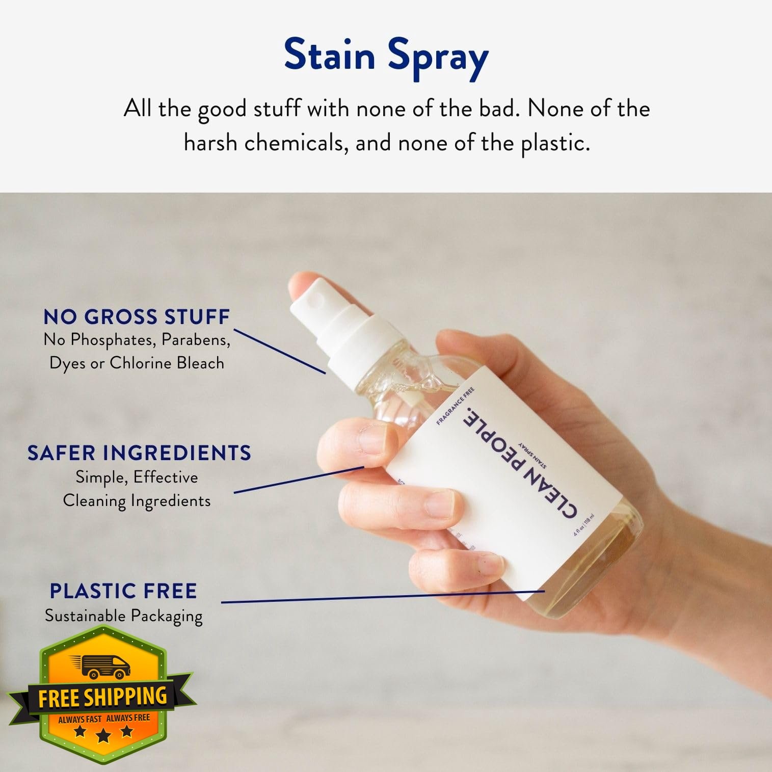 The Clean People Stain Remover Spray 4oz 2 Pack Fabric Safe