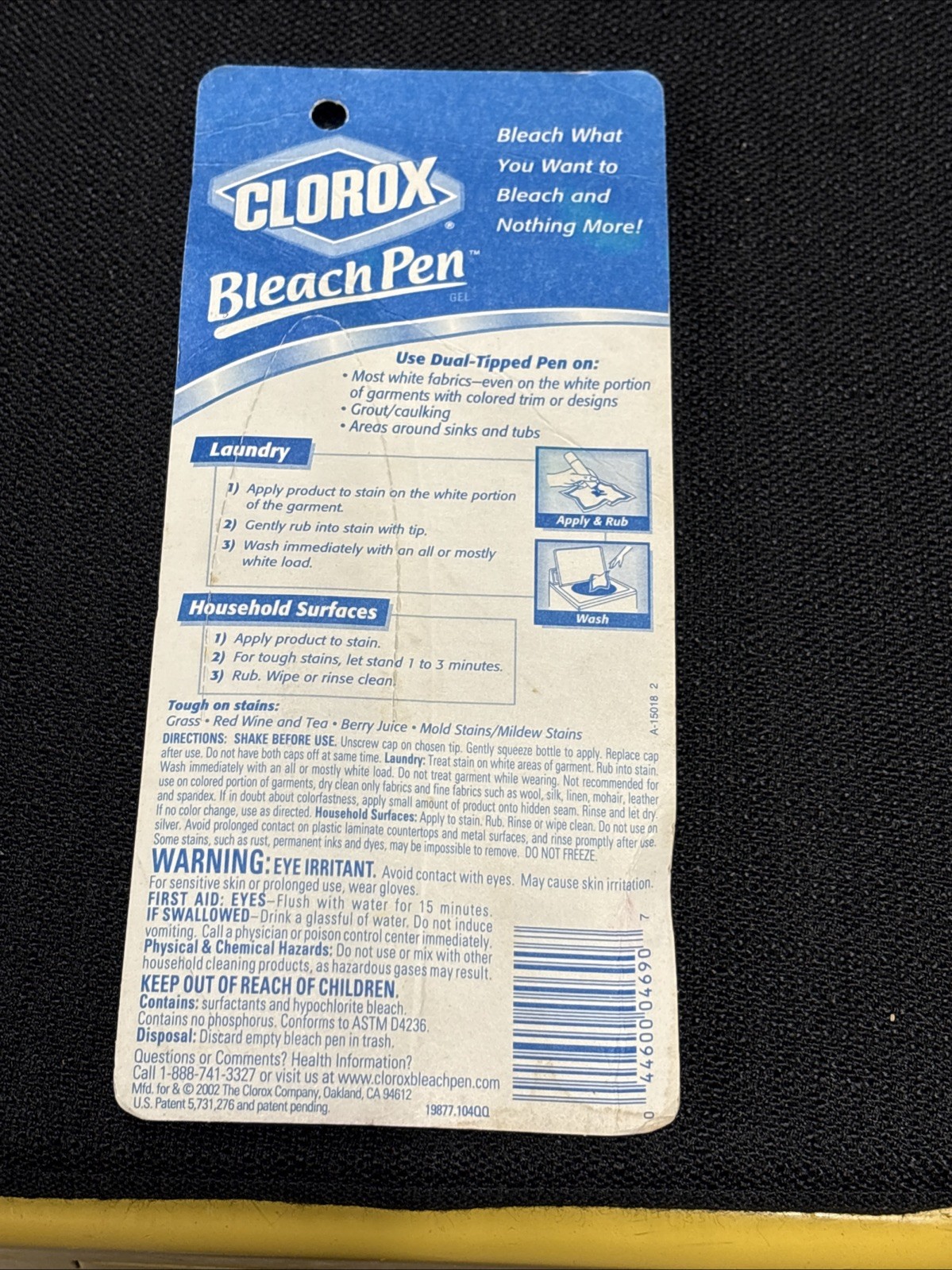 Vintage (2002) Clorox Bleach Pen 2 oz Gel Dual Tipped; New Factory Sealed