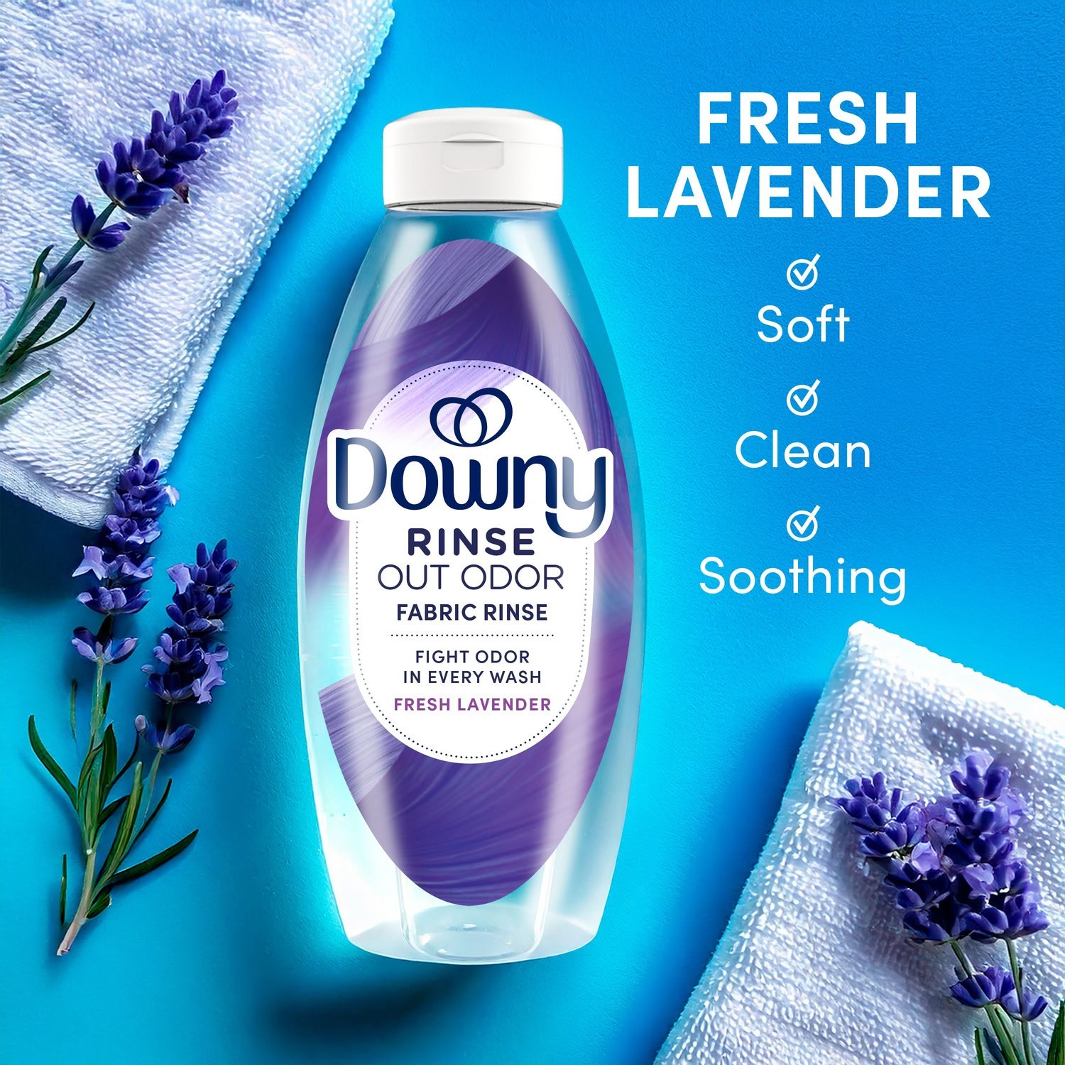 Downy Rinse Out Odor Laundry Rinse Fresh Lavender Scent Refreshes 48 Oz