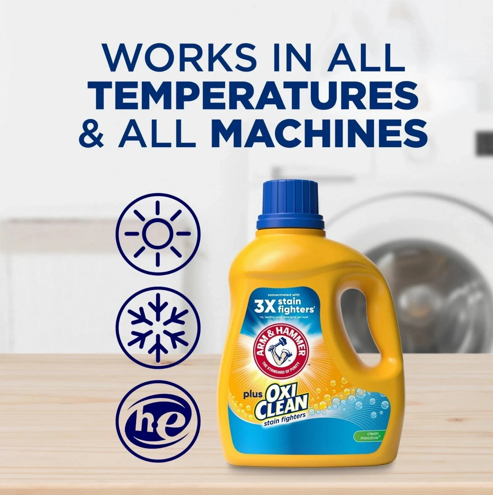 ARM & HAMMER Plus OxiClean Clean Meadow Liquid Laundry Detergent, 77 Loads