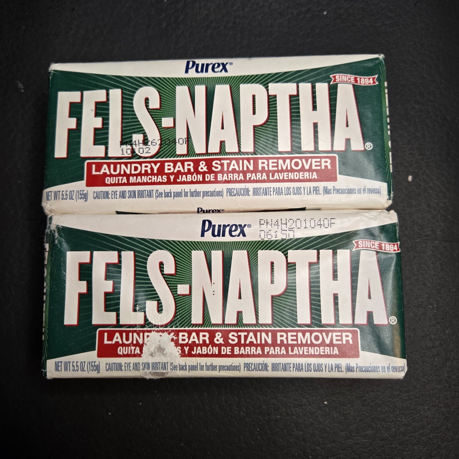 2 Purex FELS-NAPTHA Laundry Bar & Stain Remover Soap 5oz each 2014