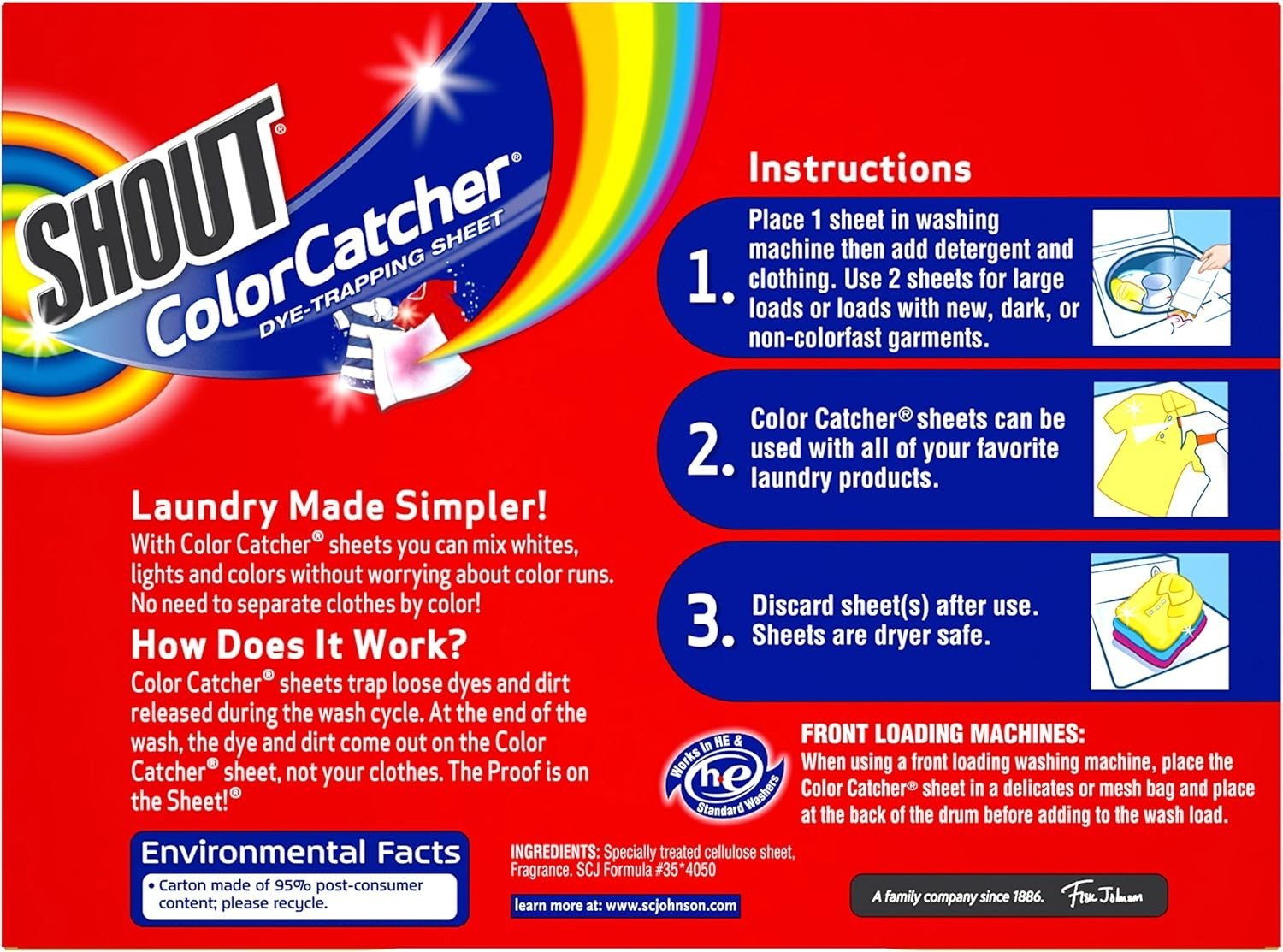 Color Catchers for Laundry – 72 Count Pack of 2, Maintain Colors Effortlessly