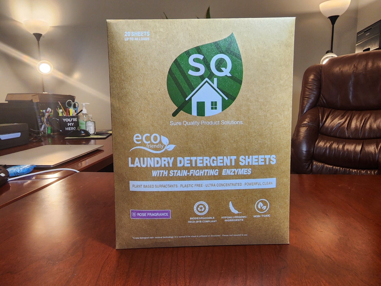 SQ Eco Laundry Strips – Rose Bush 40 loads /20 sheets (Pack of 4)