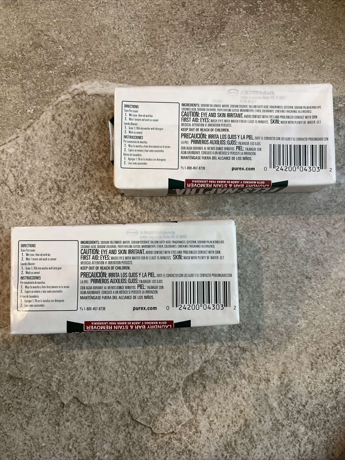 (Set Of 2) Fels Naptha Heavy Duty Laundry Soap 5.0 Ounce Bar
