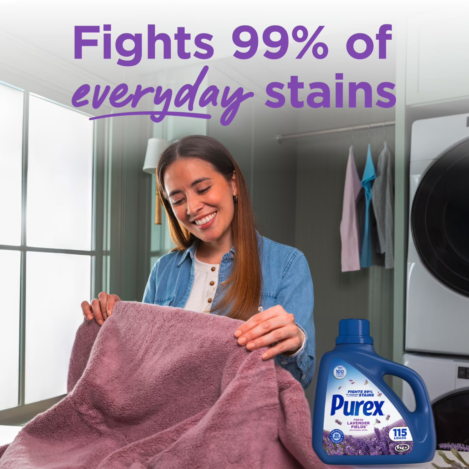 (4 pack) Purex Fresh Lavender Fields Liquid Detergent, 150 fl oz, 115 loads