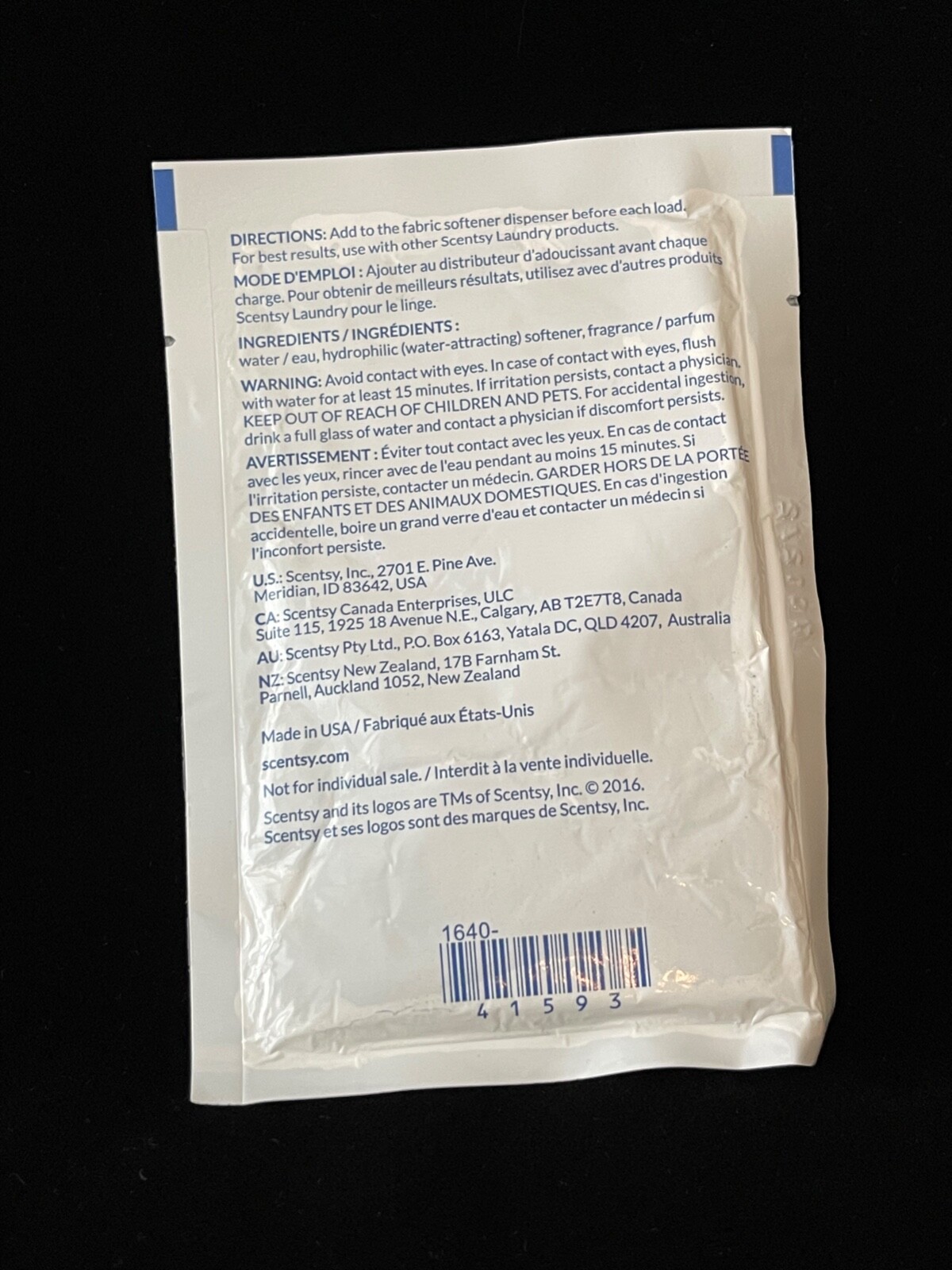 Scentsy SCENT SOFT Luna Scent Fabric Softener Sample 0.5 fl oz/15 ml – NEW
