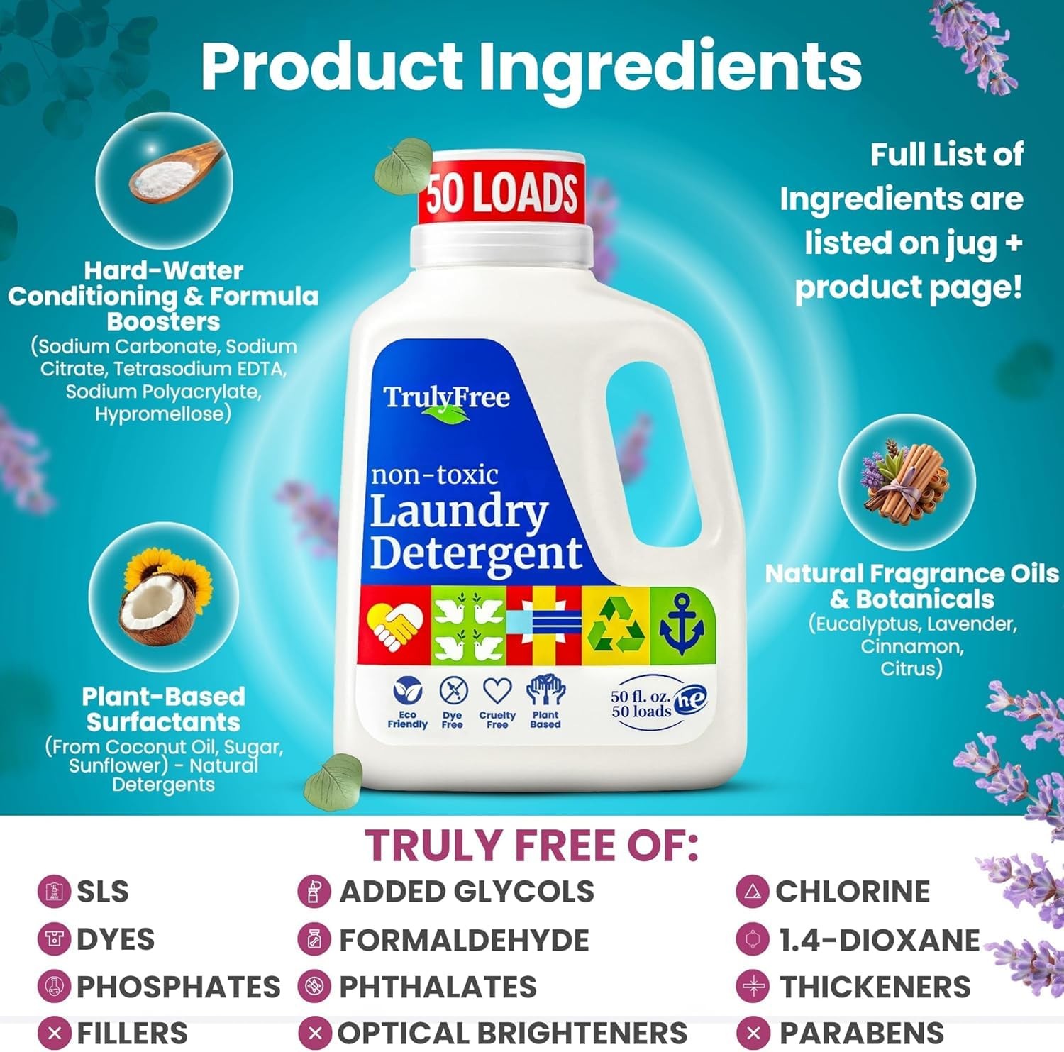 Natural Laundry Detergent for Sensitive Skin | Eco Friendly, Plant Based, Bab…