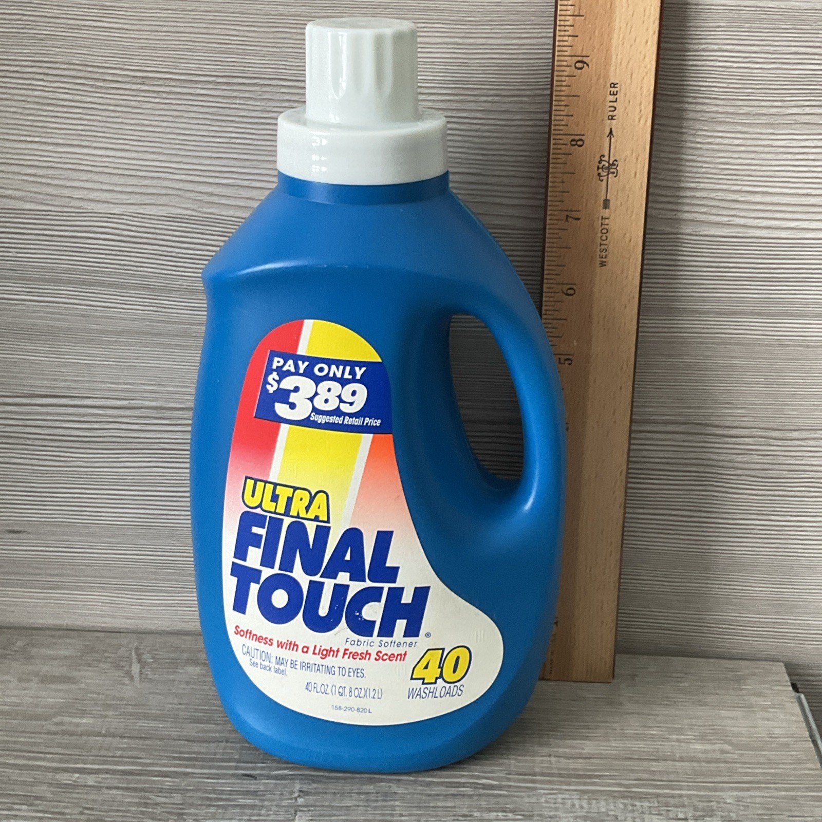 Vintage ULTRA Final Touch Fabric Softener 40oz Bottle Prop Made USA 1993 Lever B