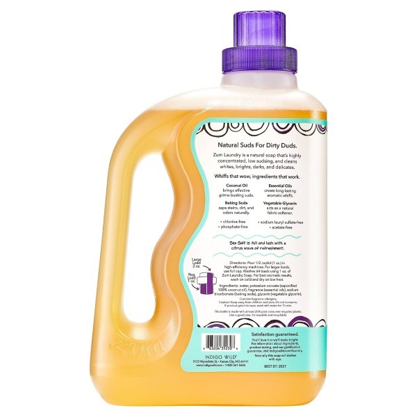 Laundry Soap – Sea Salt – 64 fl oz: Sensitive Formula, Sodium Laureth