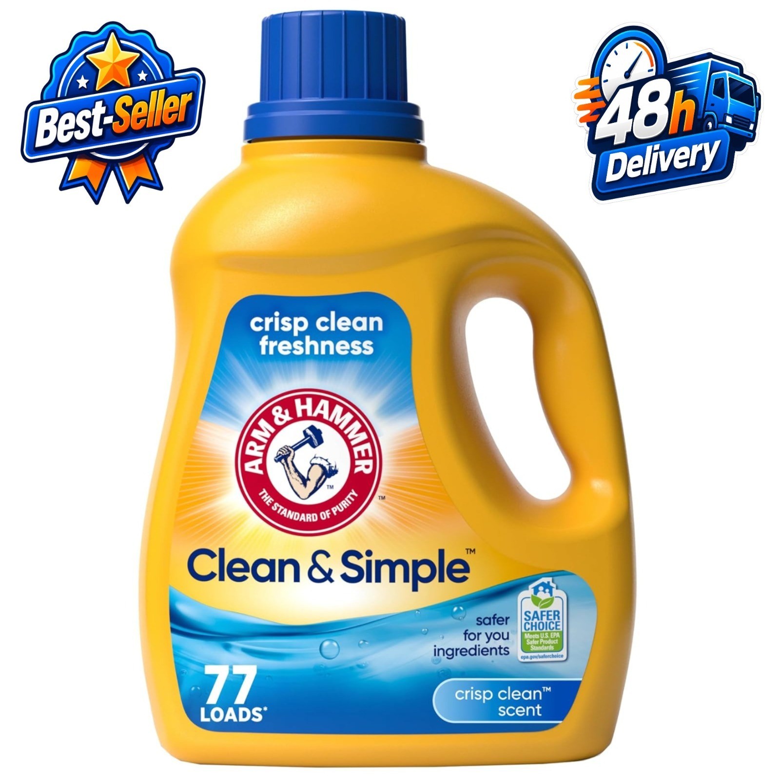 ARM & HAMMER Clean & Simple Liquid Laundry Detergent 100.5 Fl oz 77 Loads