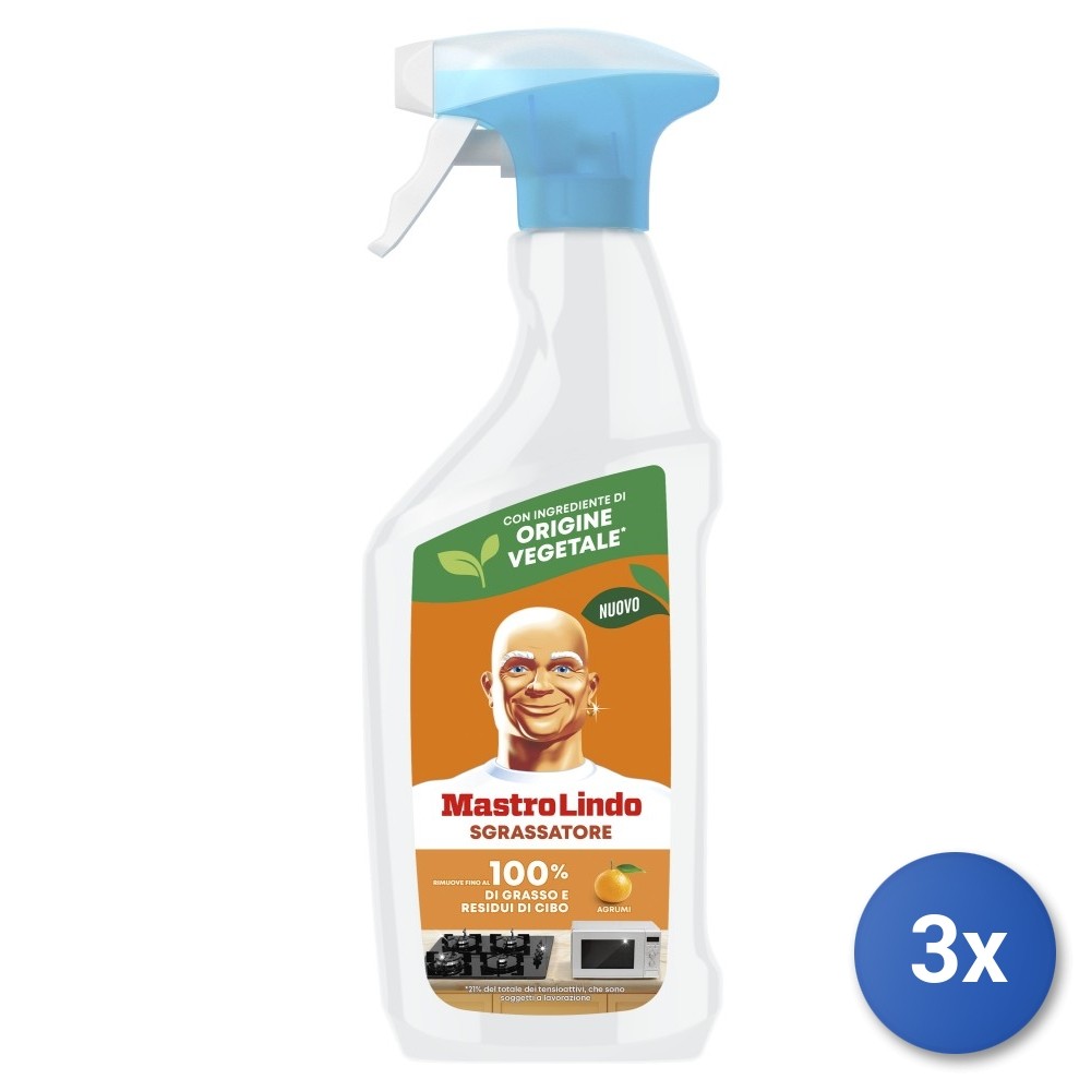 3X Mastro Lindo Degreaser Trigger 500 Ml. Classic Made In Italy