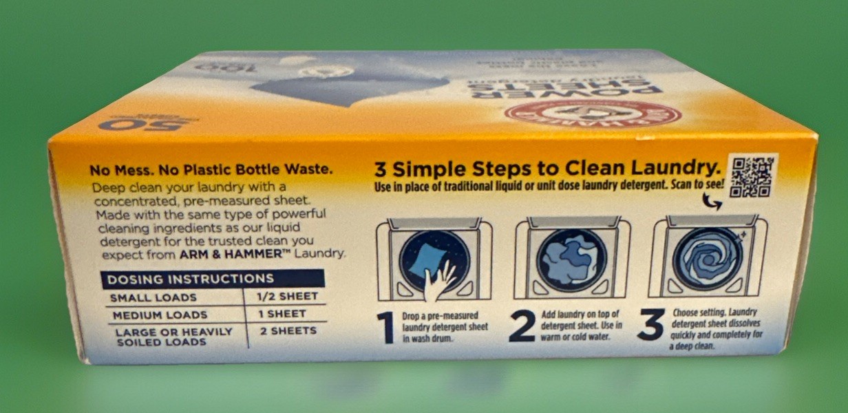 Lot of 2 Arm & Hammer Power (50) Sheets Laundry Detergent Fresh Linen 100 Loads*