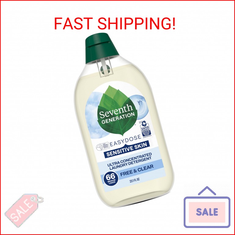 Seventh Generation EasyDose Laundry Detergent, Ultra Concentrated: 66 Loads, Fre