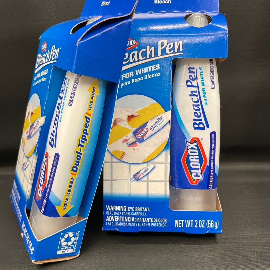 Set of 2 – Clorox Bleach Pen Gel For Whites Dual Tipped 2014 Sealed 2 OZ