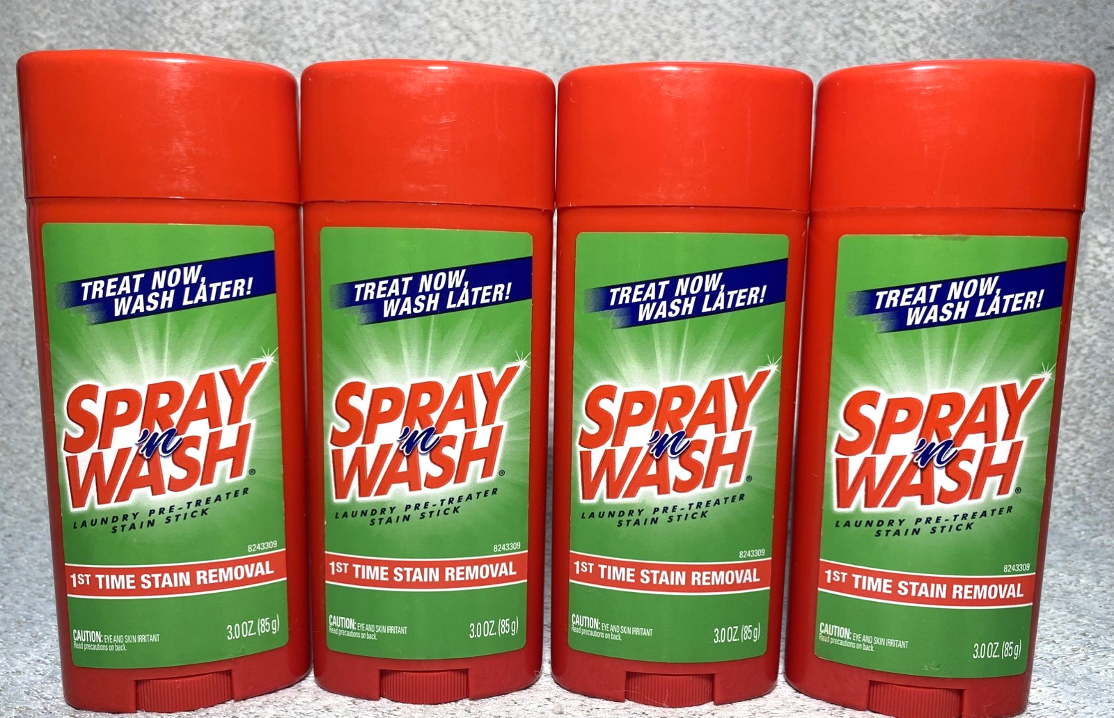 4 SPRAY ‘n WASH Laundry Pre-Treater Stain Stick & Stain Remover 3oz DISCONTINUED