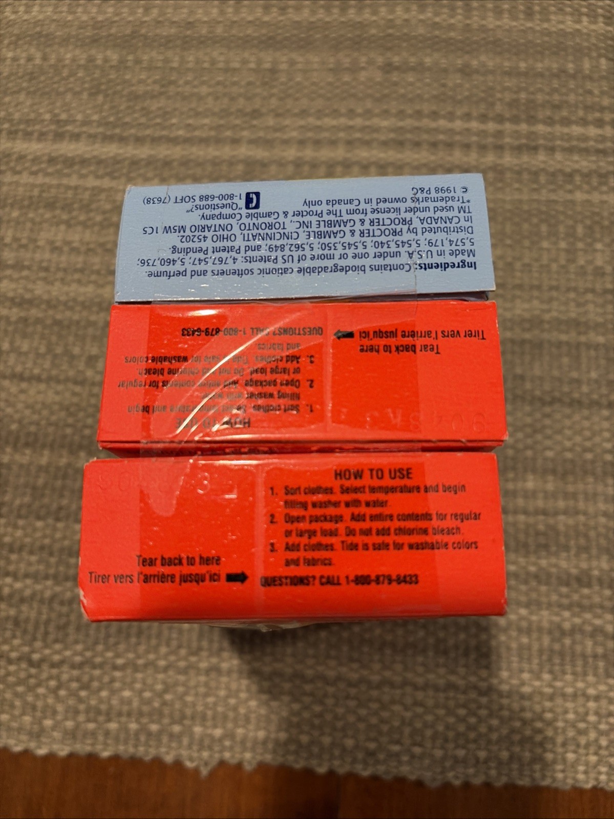 Tide w/ Bleach Laundry Detergent Powder Sample VTG 1998 & Downy 1998 READ MORE