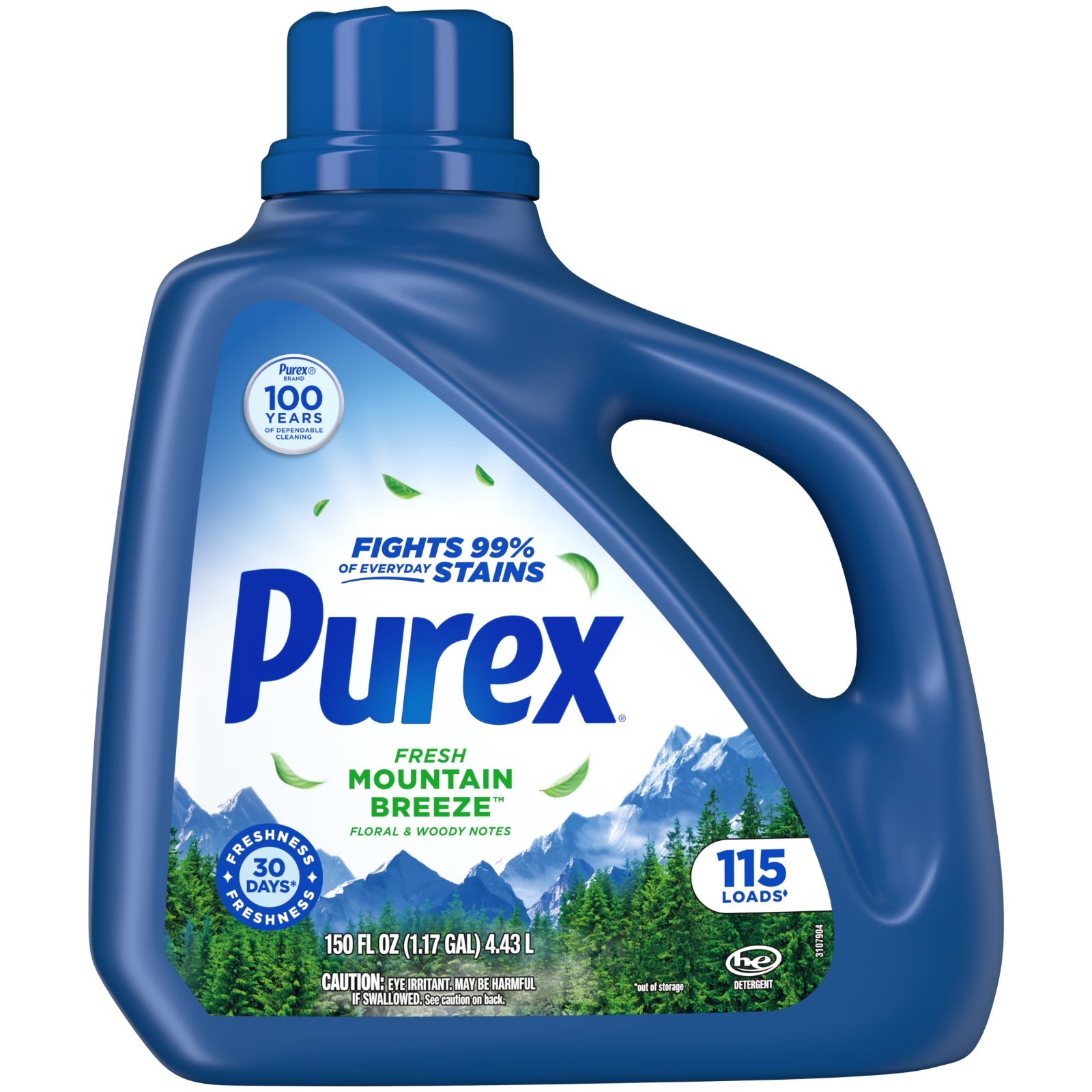 Purex Liquid Laundry Detergent Fresh Mountain Breeze 150oz 115 Loads Pack of 2