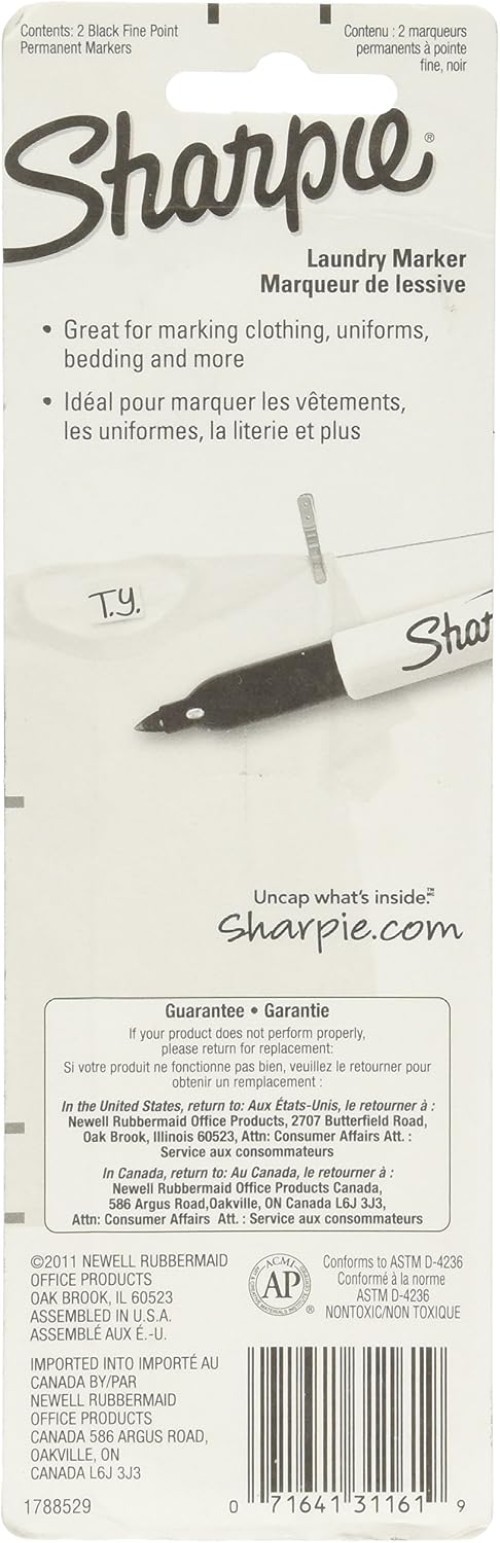 2 Pack Black Rub-a-Dub Fabric Markers – Perfect for Laundry & Personalization