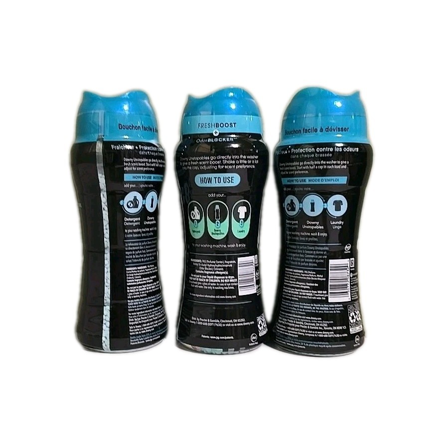 3 Downy Unstopables In-Wash Scent Booster Beads, Fresh (40.2 Oz Total)