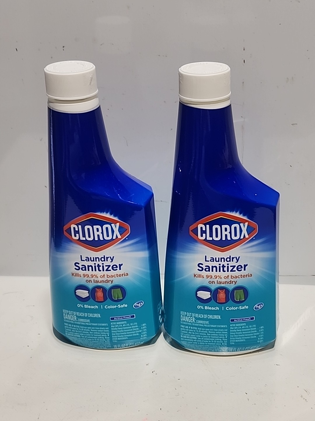 2x Clorox Laundry Sanitizer (Bleach Free) Color-Safe Active Fresh 16 oz Bottles