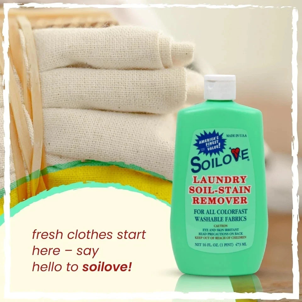 9 Bottles of Soilove Laundry Soil-Stain Remover 16 OZ FAST SHIPPING ORIGINAL USA