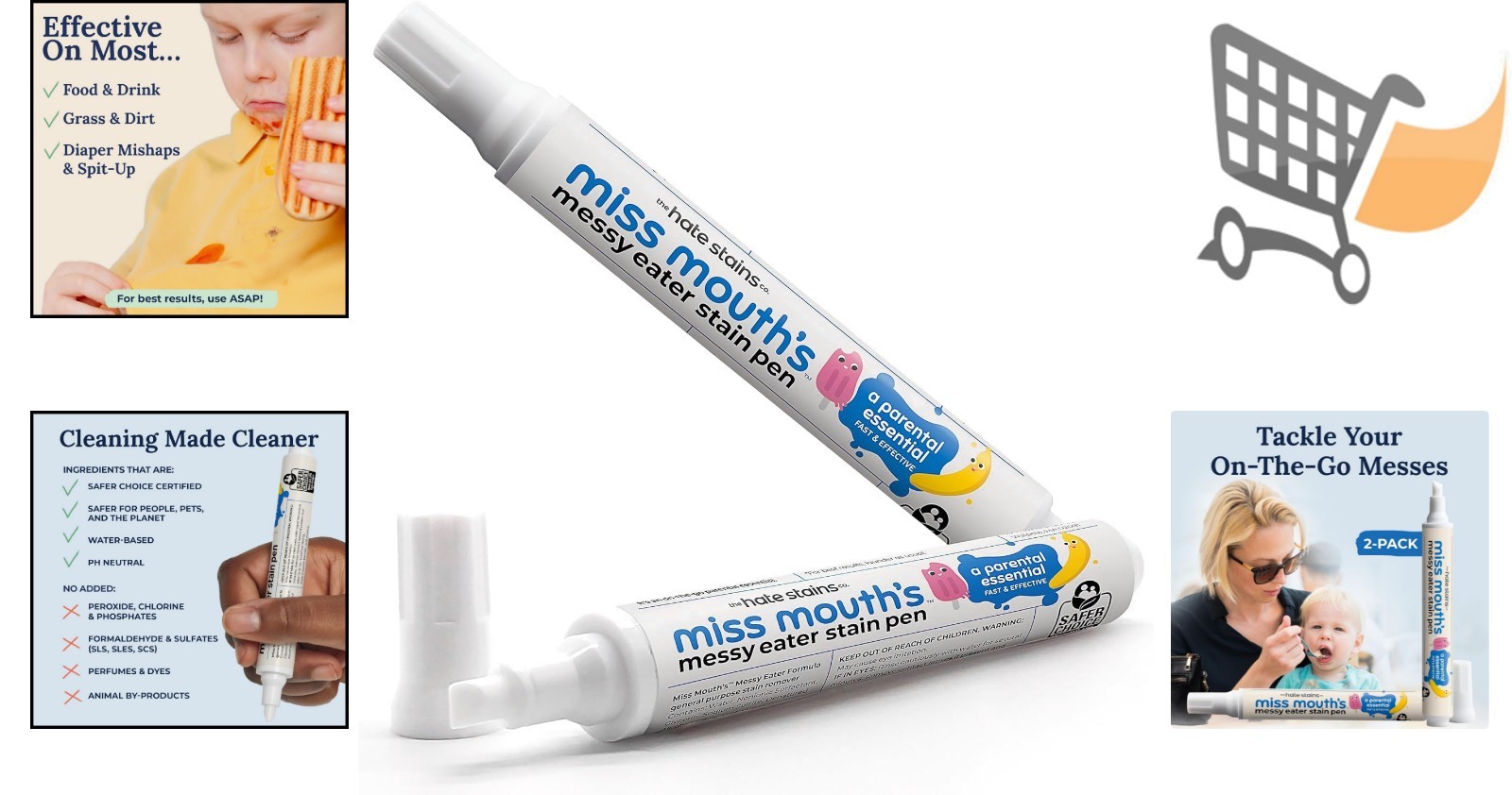 Messy Eater Stain Treater Pen 2 Pack Liquid Unscented Safe for Baby Clothes