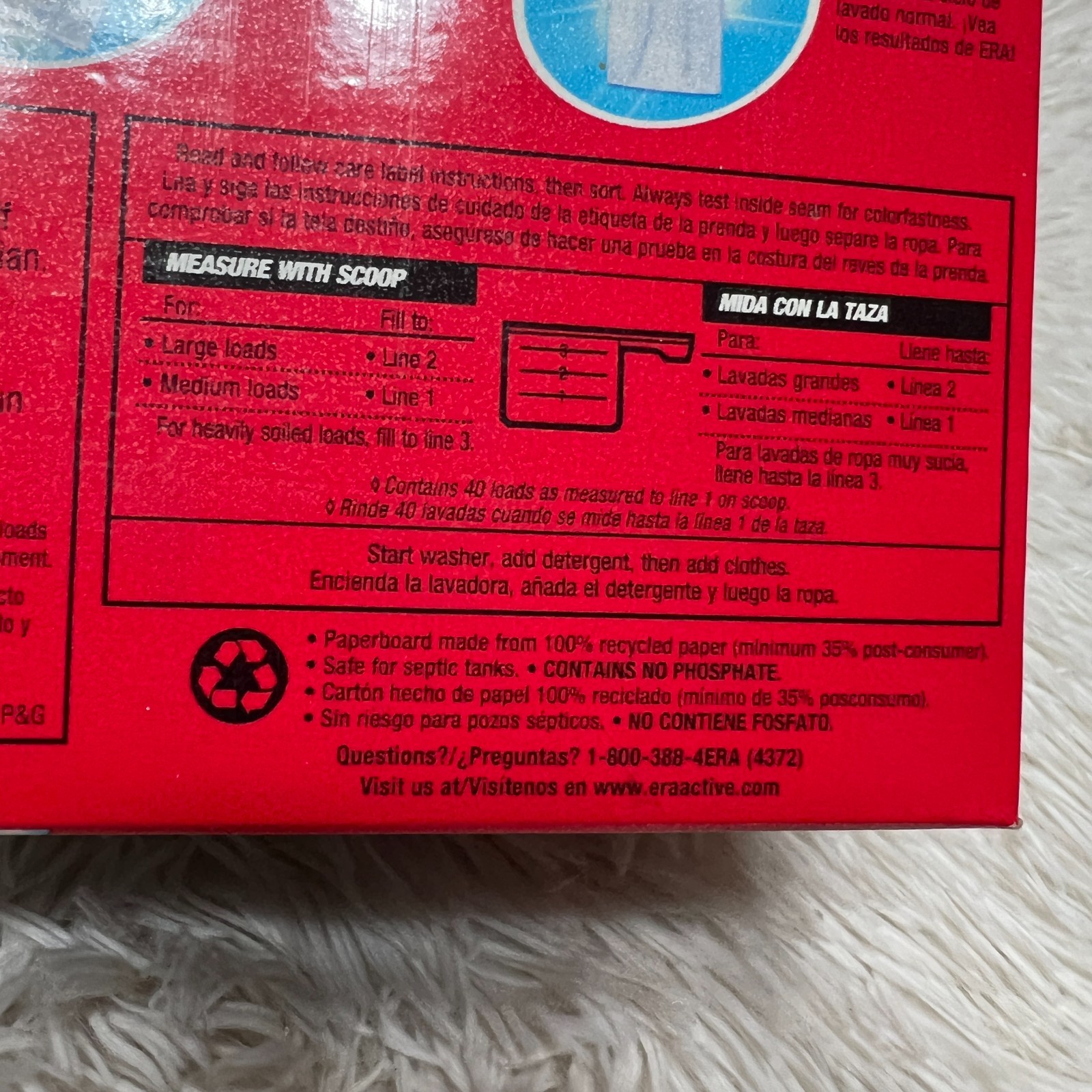 ULTRA ERA POWDER DETERGENT 40 LOADS ACTIVE STAINFIGHTER CLEANER ORIGINAL SCENT