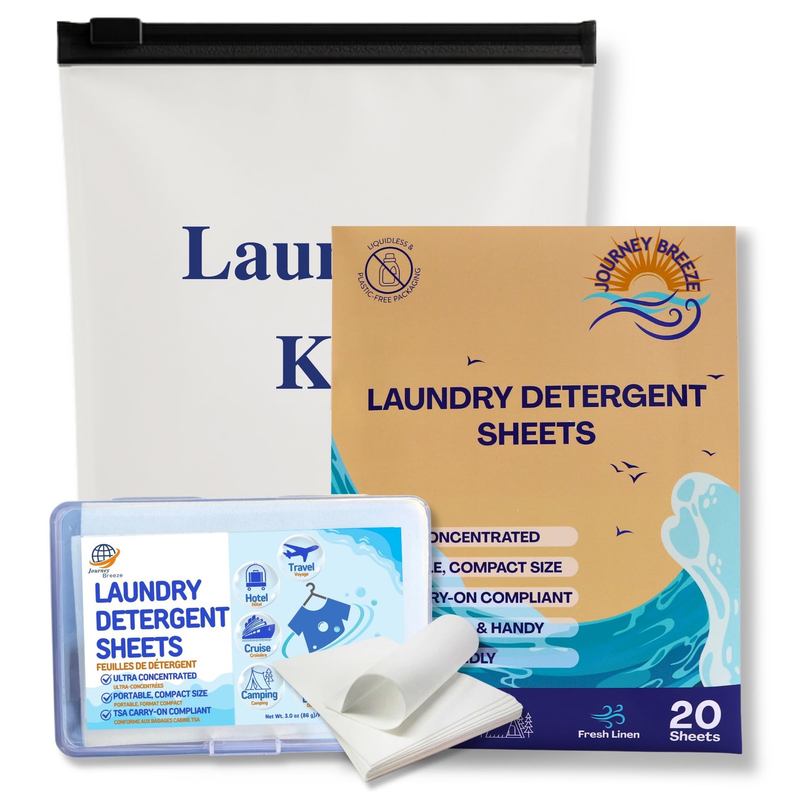 Travel Laundry Detergent Sheets 30 and 20 Pack – Hand Wash or Machine Wash Tr…