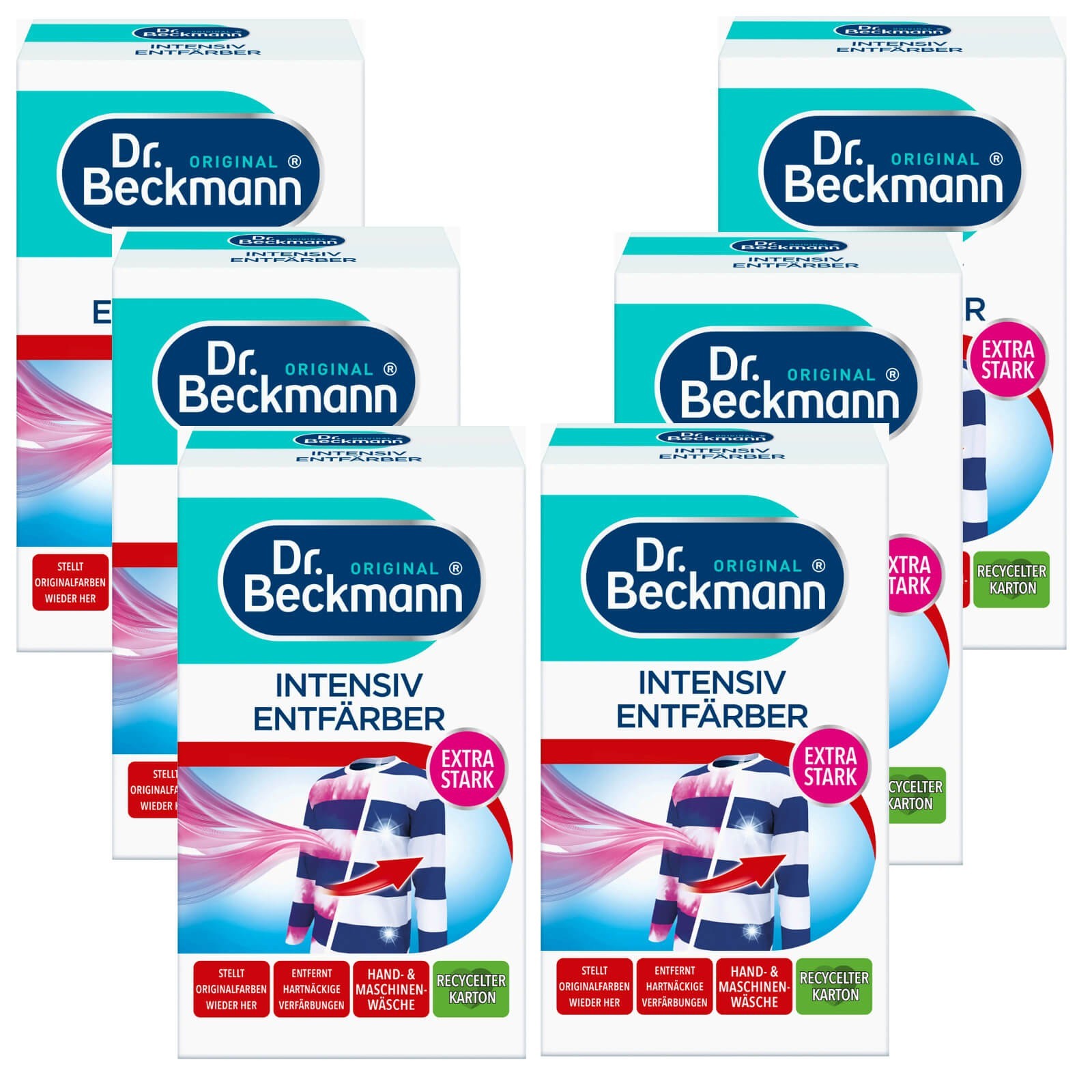 6 x 200 g Dr Beckmann intensive decolouriser rescue for discolouration and greying