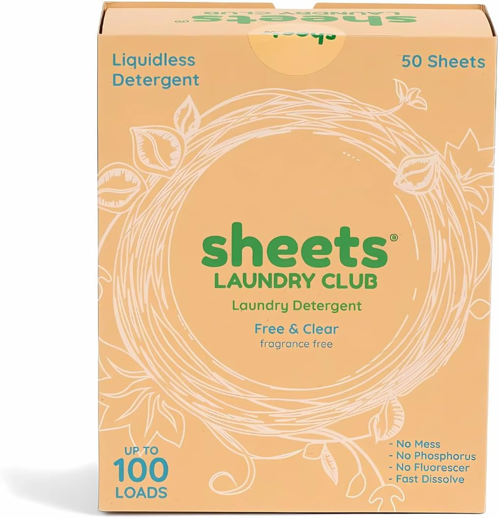 Laundry Detergent Sheets, 100 Loads – Fragrance Free Scent, Eco-Friendly, Quick-