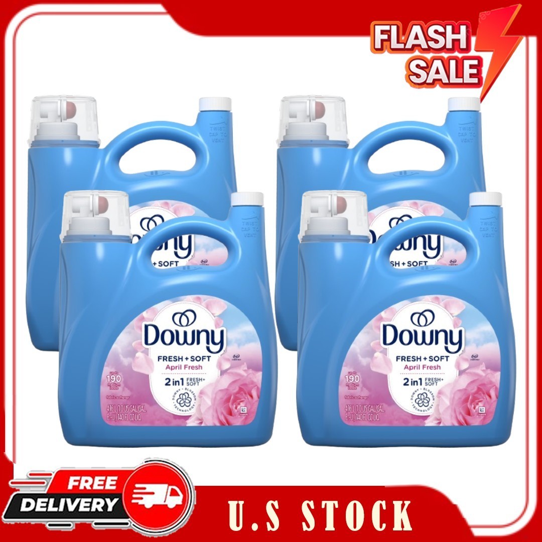 4 Pack Downy Liquid Fabric Softener & Conditioner April Fresh 140 Fl Oz 190Loads