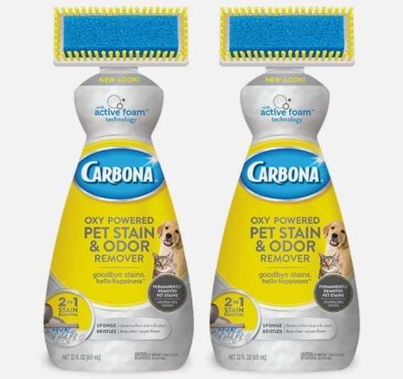CARBONA Oxy Pet Stain & Odor Remover w/ Foam Technology | 22 Oz, 2 Pack **NEW**