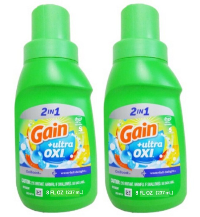 🆕️ GAIN (2-PACK) 8 Oz Bottles 2-IN-1 ●WATERFALL DELIGHT● +OxiBoost Detergent🫧.
