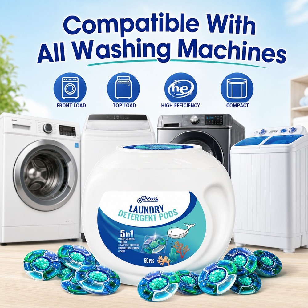 Mioszzi Laundry Bulk Pods ,Ocean Scent Eliminate Gym/Smoke Odors, 5-in-1 Formula