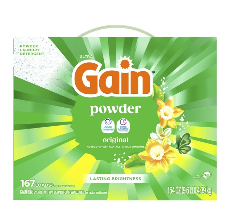2 PACK Gain Powder Laundry Detergent, Original Scent, 154 oz, 167 Loads