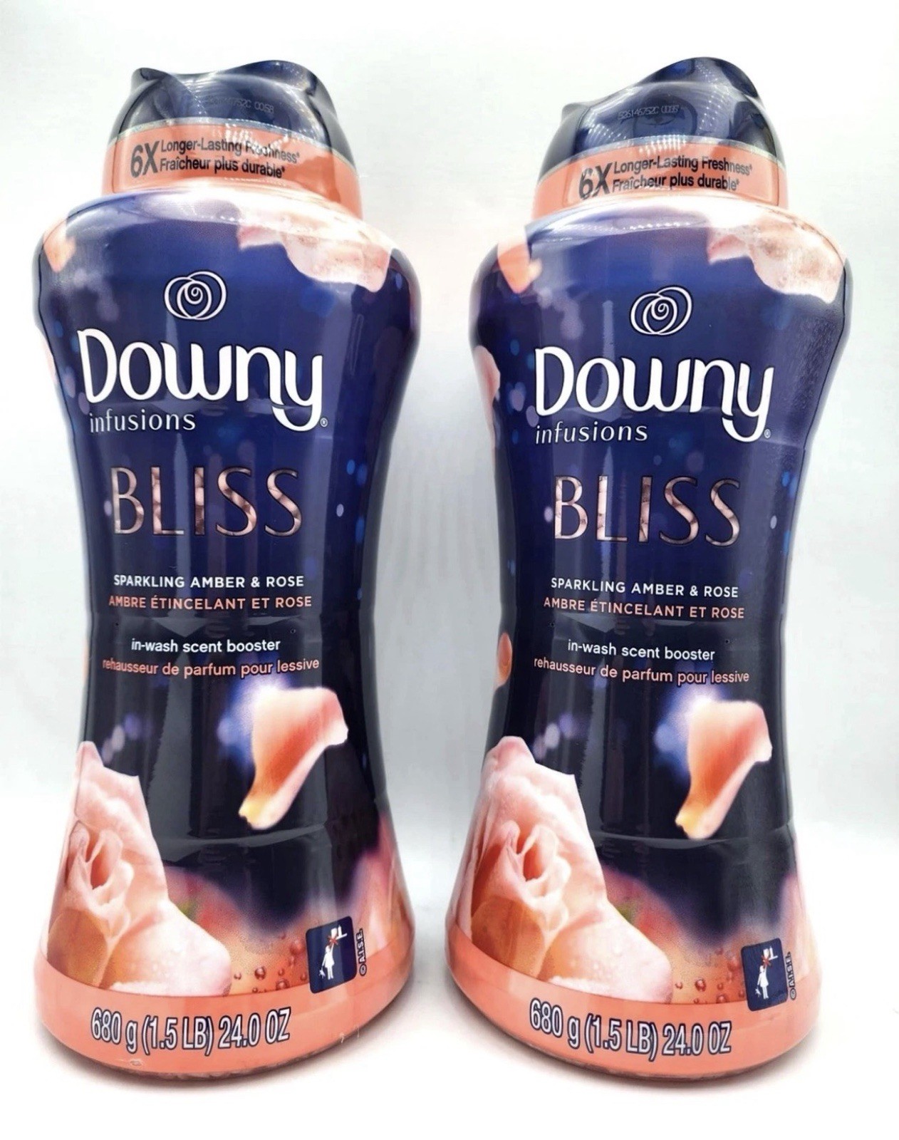 2 Pack – 24 Oz Downy Infusions Bliss Sparkling Amber & Rose Scent Booster Beads