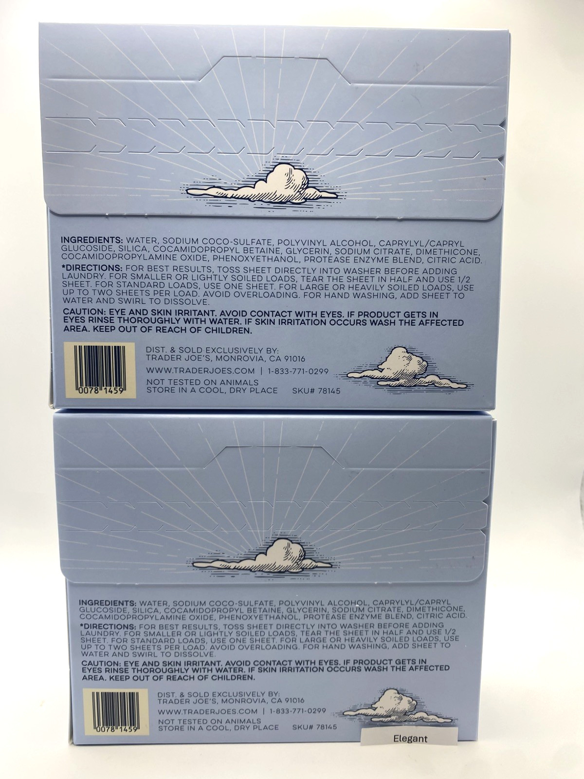 2 Boxes Trader Joe’s Laundry Detergent Sheets (128 Loads) Eco-Friendly