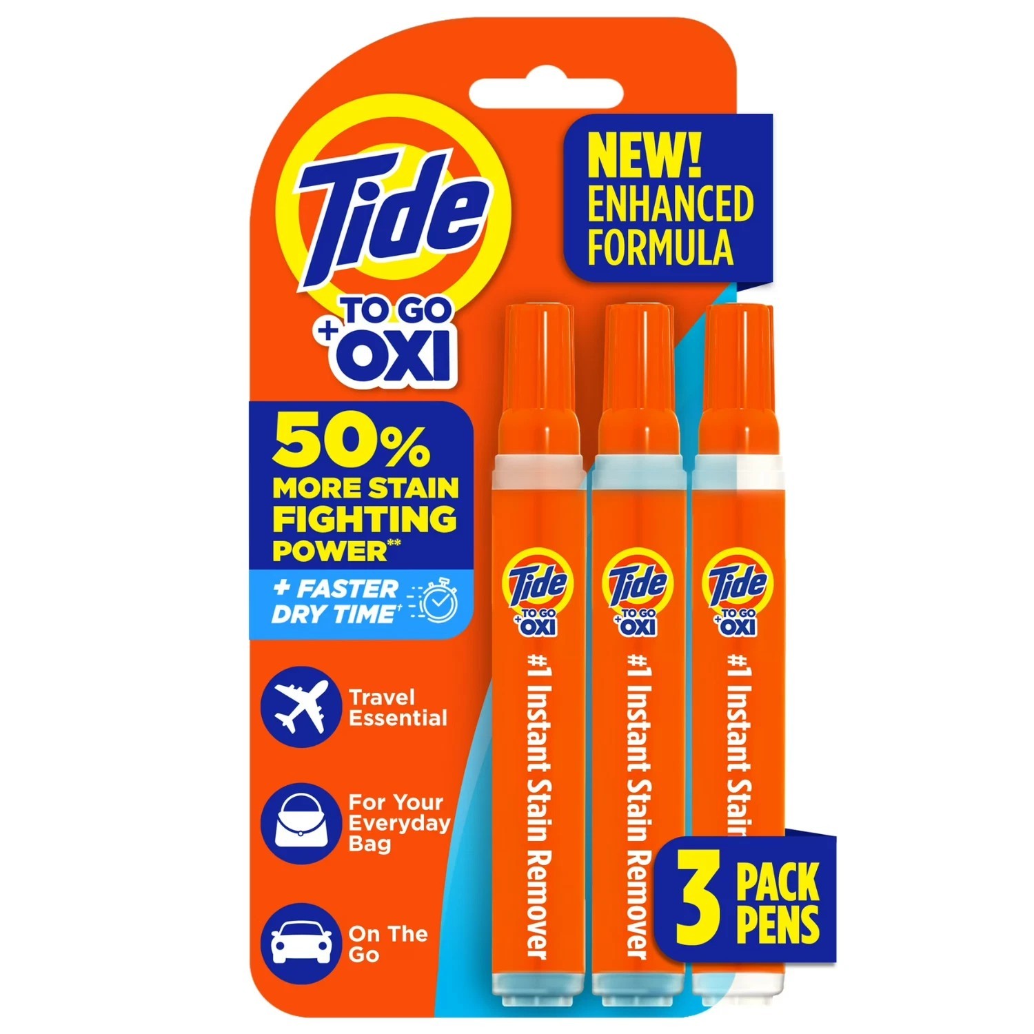 (3 Pack) Tide To Go Instant Stain Remover Pen Travel Size 1.01 fl oz