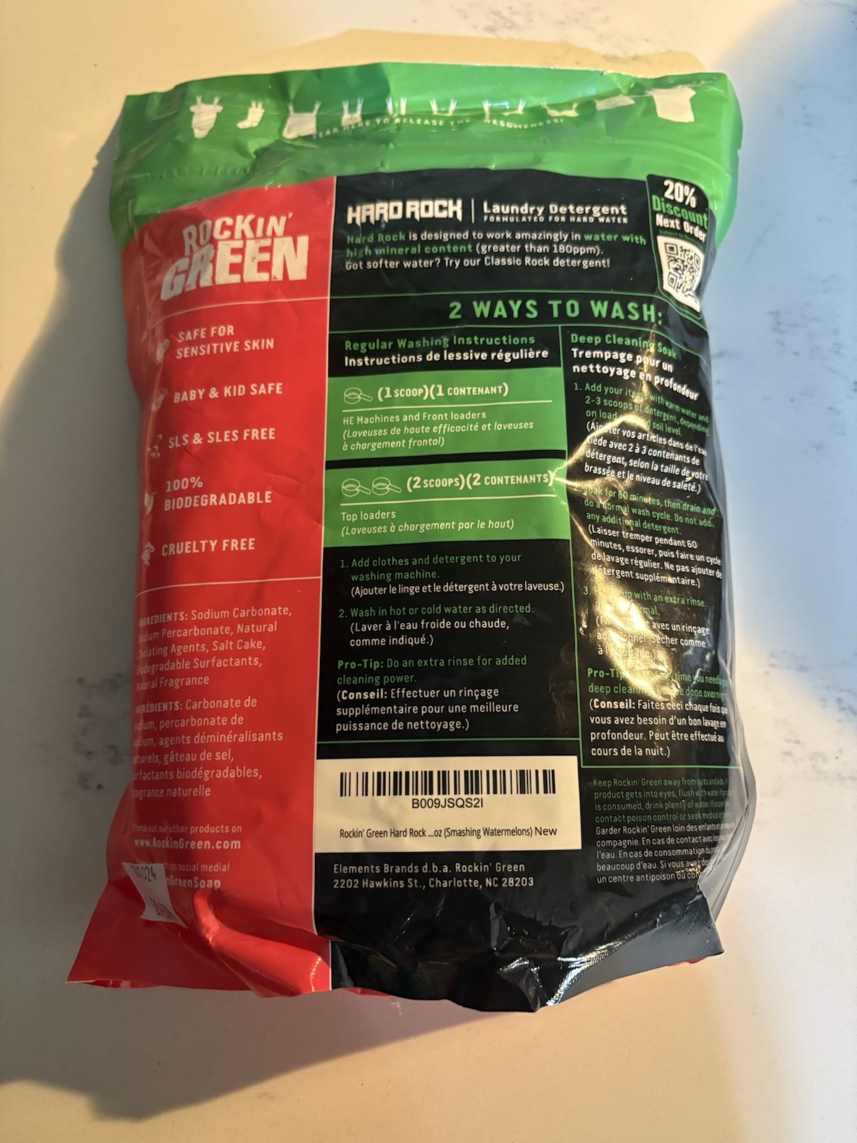 Rockin’ Green For Hard Water Smashing Watermelon Laundry Detergent , 90 Loads