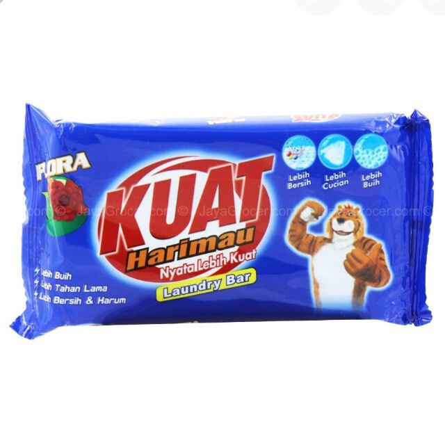Kuat Harimau Detergent Bar Flora Smell 3 Piece x 150g / Laundry Bar
