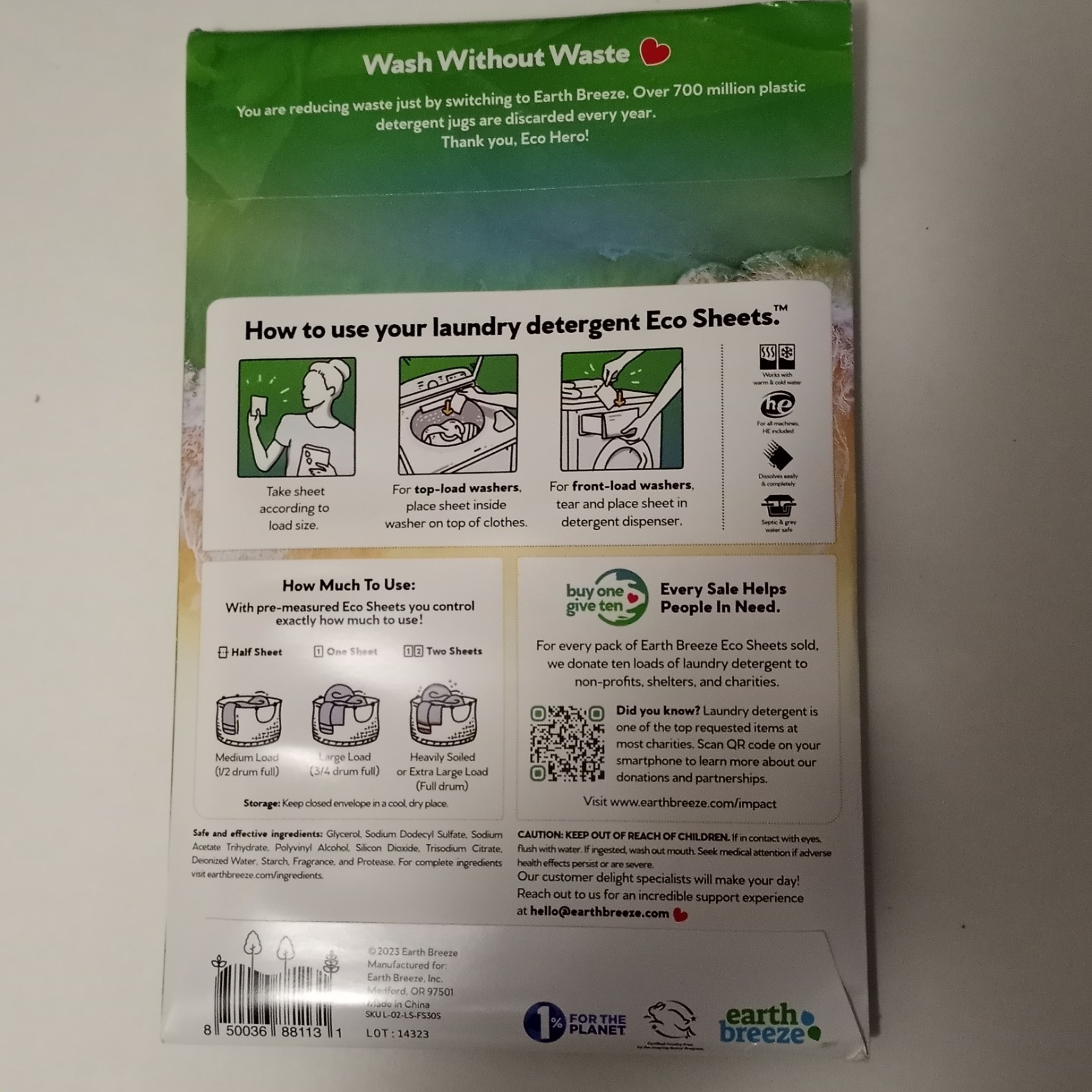 (Lot Of 8) Earth Breeze Laundry Detergent Sheets Fresh Scent 240 Sheets Total