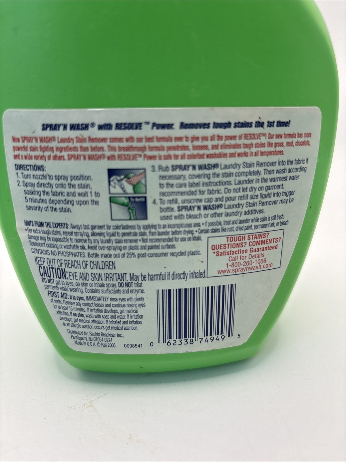 SPRAY ‘N WASH With Resolve Power Laundry Drain Remover Trigger Spray 30 Oz