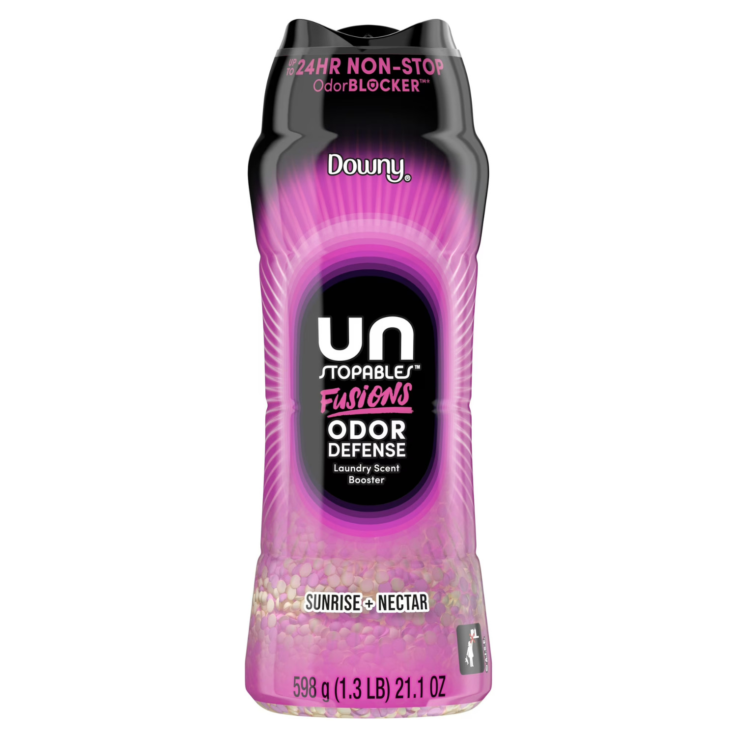 (2 Pack) Downy Unstopables Fusions Odor Defense Scent Booster Beads, 21.1 oz